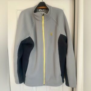 Men’s Spyder Gray and Black knitted insulated jacket.